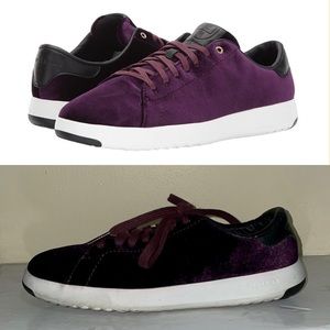 COLE HAAN Grandpro Malbec Velvet Lace Up Casual Tennis Shoes $130 EUC Sz 5
